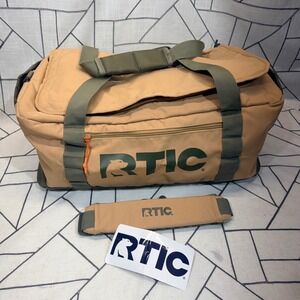 RTIC Duffel Bag Tan Canvas Travel Gear Bag with Padded Shoulder Strap 19 Inch